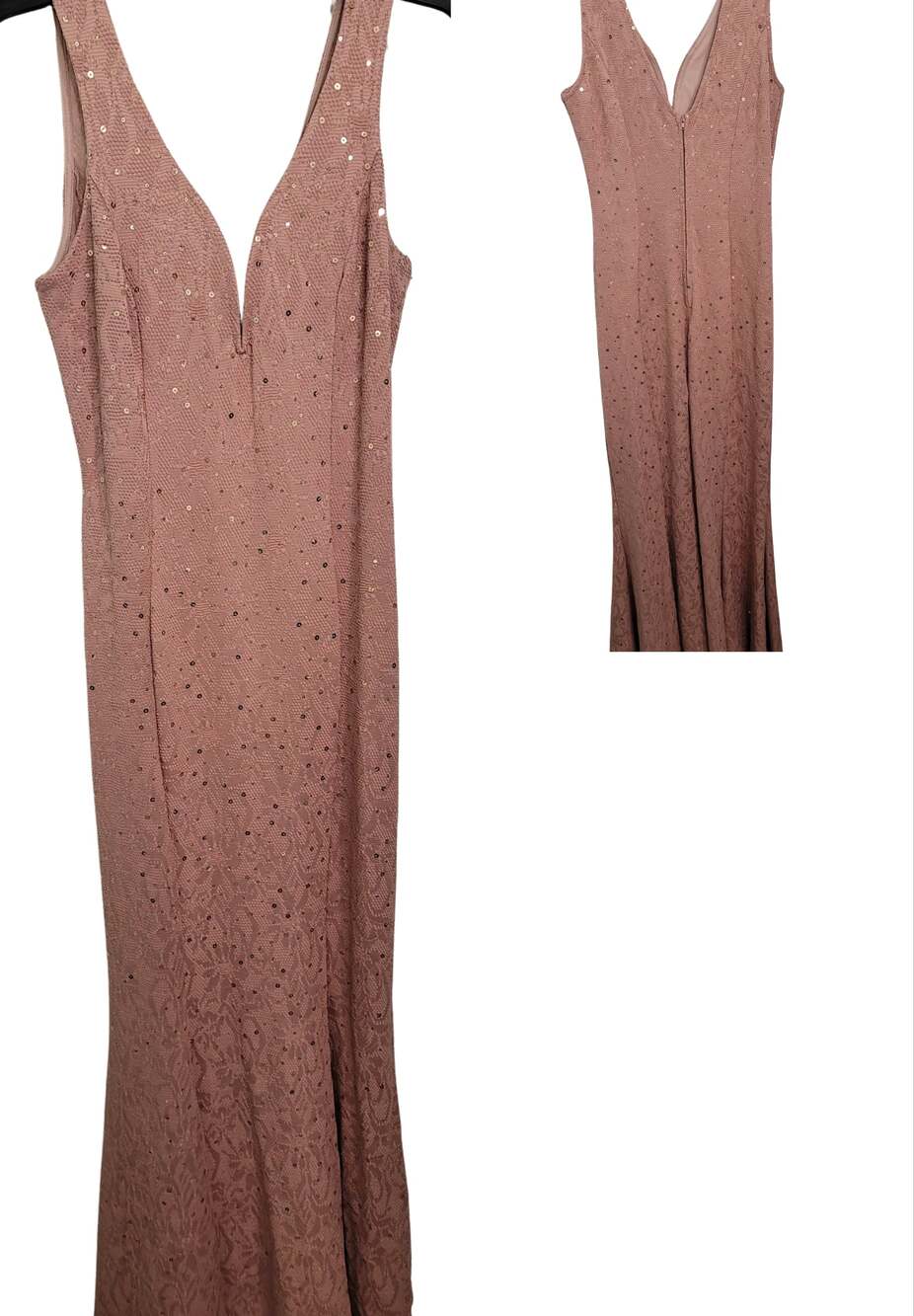 Pink Sequin Floor Length Gown Bailey Blue